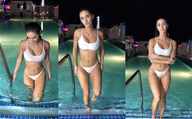 Natalie Roush Nipple Visible in White Bikini Nude Video Leaked