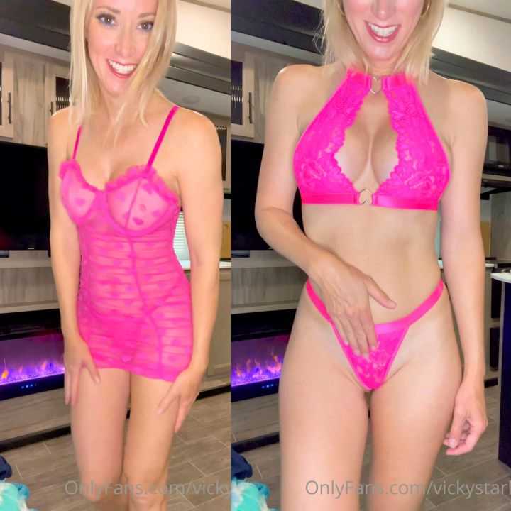 Vicky Stark Hot Pink Lingerie Try On Haul Onlyfans Video Leaked #685