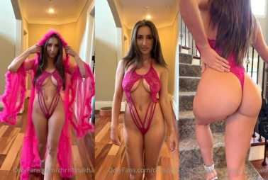 Christina Khalil See Through Pink Lingerie Video Leaked #557