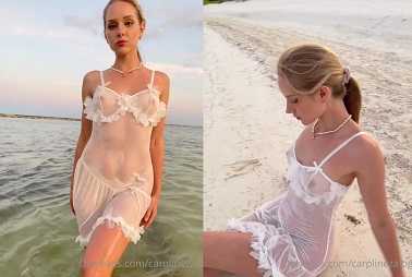Caroline Zalog Tits Wet Sheer Lingerie POV Video Leaked #618