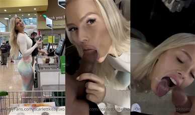 ScarlettKissesXO Mall Park Blowjob Facial Cum Swallow Video